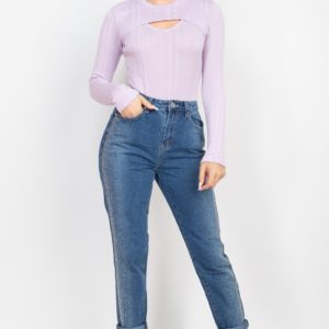 Rhinestone Detail Denim Jeans